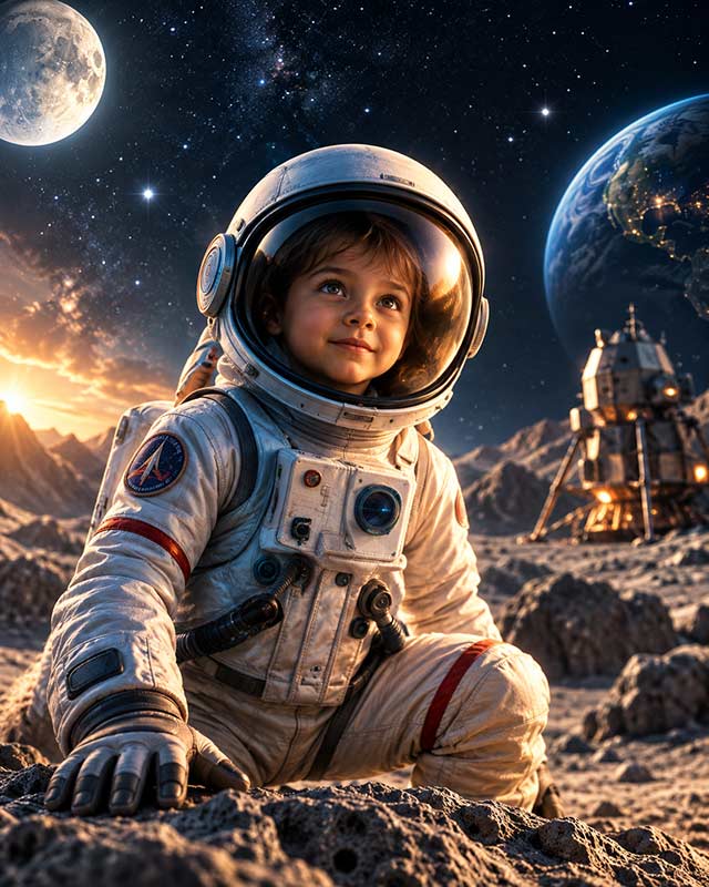 Child starring in an imaginative personalized film